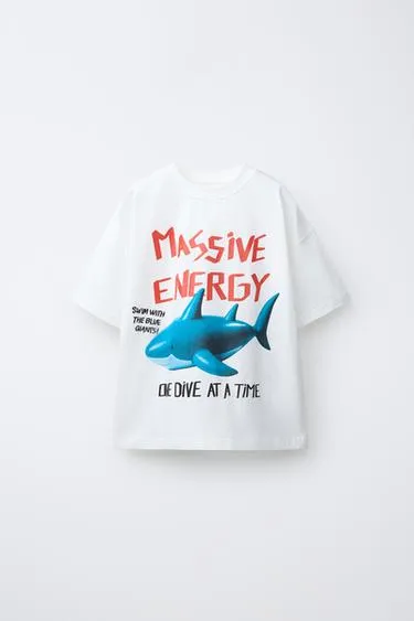 Футболка с принтом «акула»