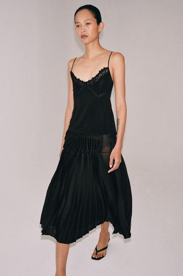 Zara Кружевной топ на бретелях купить с доставкой.