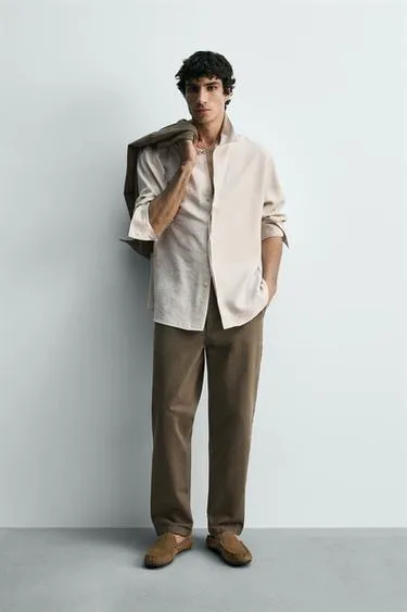 Рубашка струящегося покроя из смесового модала- Заказать в России