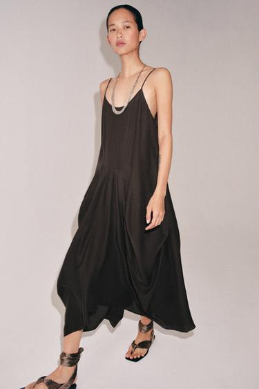 Zara Объемное платье со сборками — ZW COLLECTION