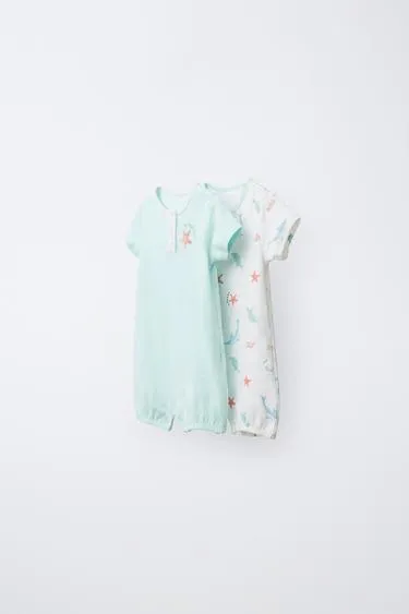 Набор из 2 комбинезонов с морским принтом- Заказать в России