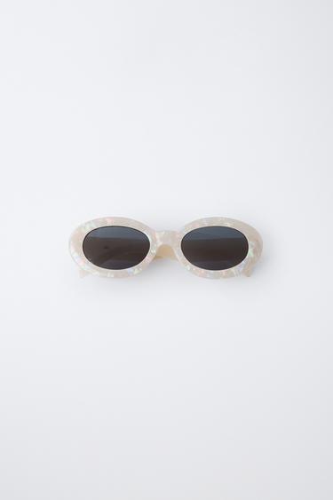 Zara Солнцезащитные очки овальные под мрамор купить с доставкой.