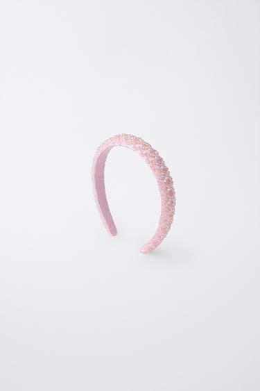 Zara Атласный ободок с бусинами купить с доставкой.