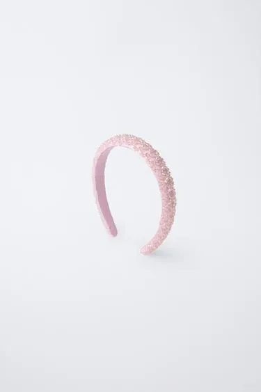 Атласный ободок с бусинами