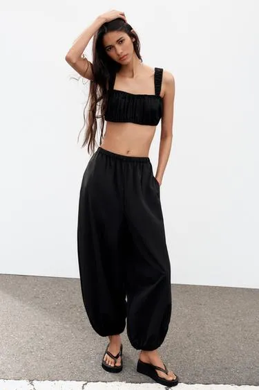 Нейлоновые брюки-бомберы