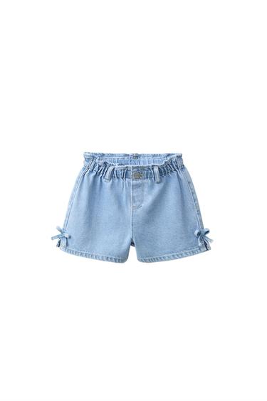 Zara Джинсовые шорты с бантиками