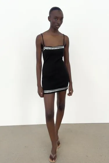 Мини-платье с заклепками- Заказать в России