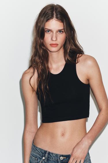 Zara Укороченный топ без рукавов