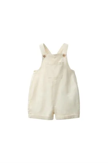 Короткий комбинезон из льна и хлопка- Заказать в России