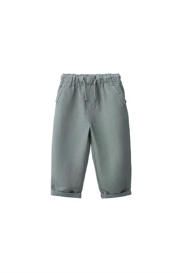 Zara Брюки струящегося кроя из смесового льна