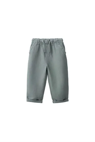 Брюки струящегося кроя из смесового льна- Заказать в России