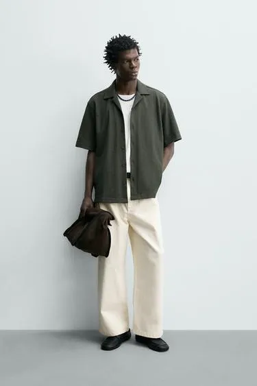 Рубашка Regular Fit из рельефной ткани