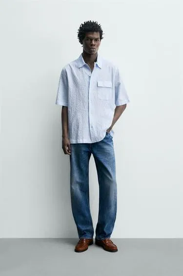 Рубашка в клетку с текстурой