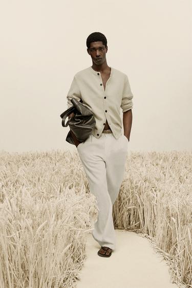 Zara Кардиган из хлопка и льна классического кроя купить с доставкой.