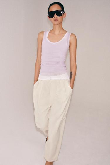 Zara Топ из хлопка без рукавов