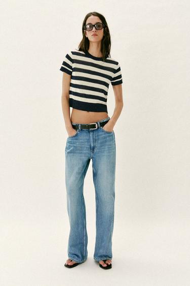 Zara Трикотажный топ с коротким рукавом