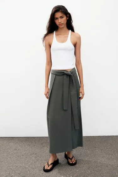 Юбка миди на ЗАПÁХЕ- Заказать в России