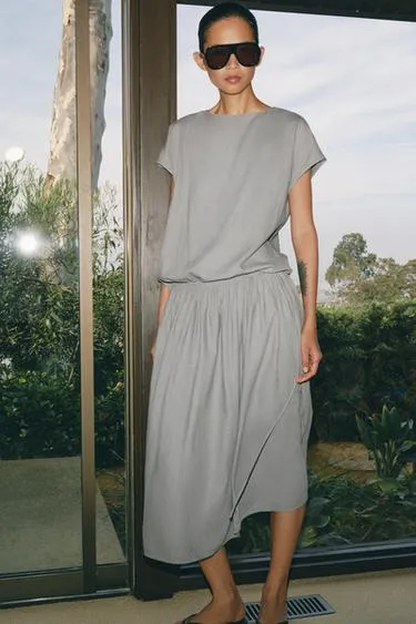 Платье миди из льна — Zw Collection- Заказать в России