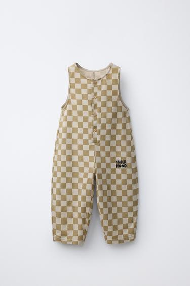 Длинный комбинезон в шахматную клетку- Заказать в России