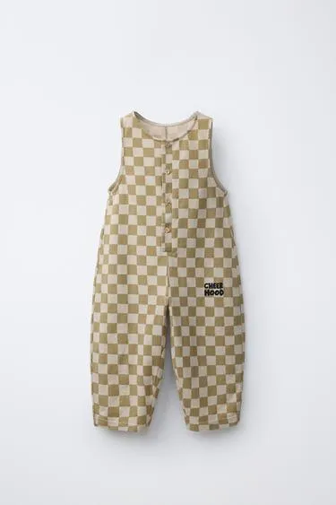 Длинный комбинезон в шахматную клетку- Заказать в России