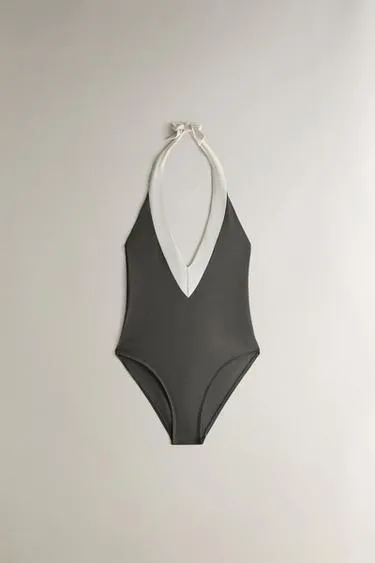 Купальник с завязкой на шее для пляжа- Заказать в России