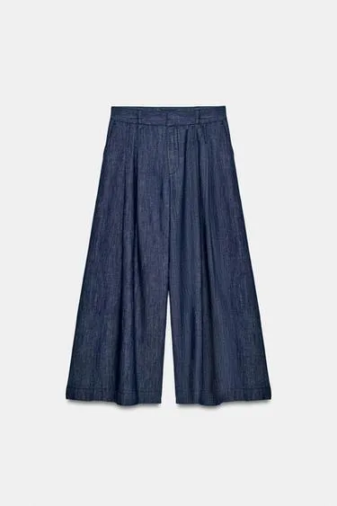 Брюки-кюлоты с защипами- Заказать в России