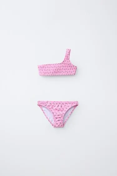 6-14 лет/ бикини с цветочным принтом и текстурой «соты»- Заказать в России