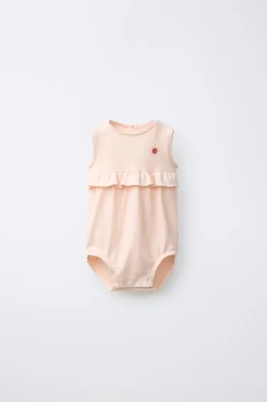 Боди с воланами и вышивкой «солнце»- Заказать в России