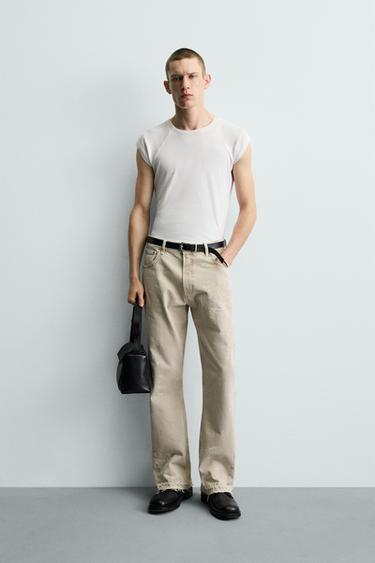 Zara Джинсы клёш с эффектом брызг