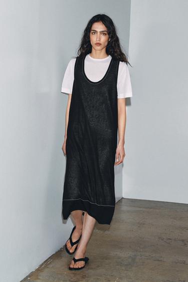 Zara Комбинированное трикотажное платье