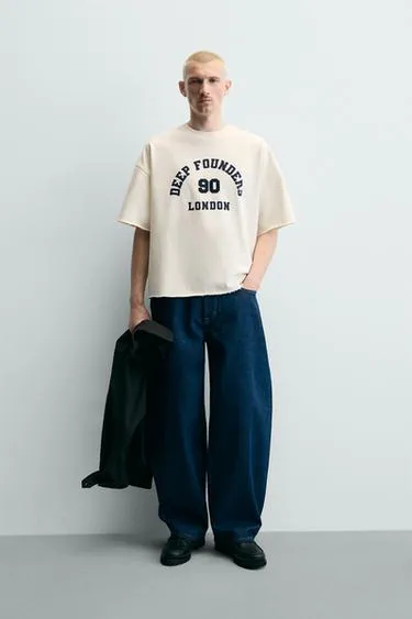 Толстовка Boxy Fit с принтом-номером- Заказать в России