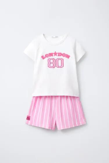 6-14 лет/пижама в полоску с надписью- Заказать в России