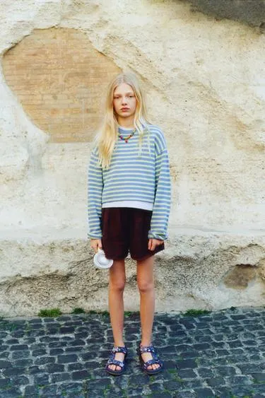 Бермуды из 100% льна с кружевом- Заказать в России