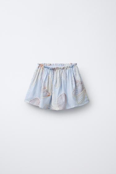 Zara Юбка с вышитыми цветами