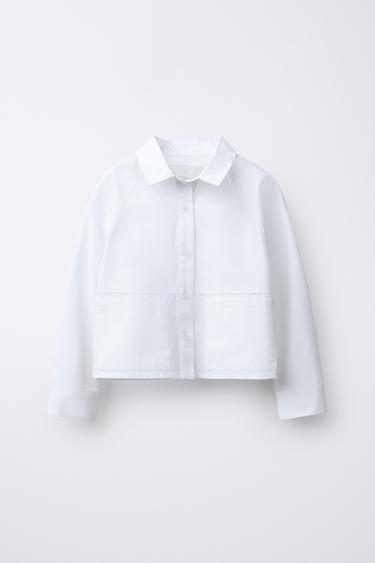 Zara Укороченная рубашка с карманами