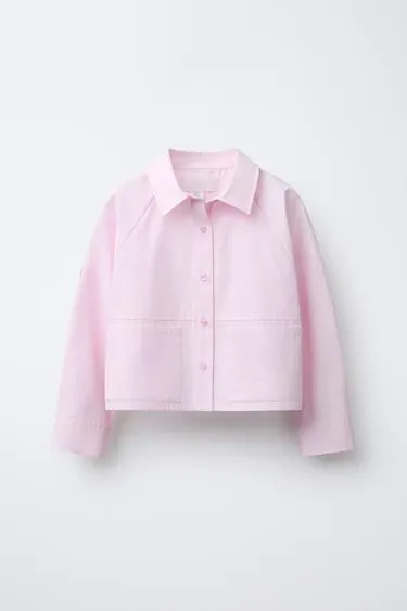 Укороченная рубашка с карманами