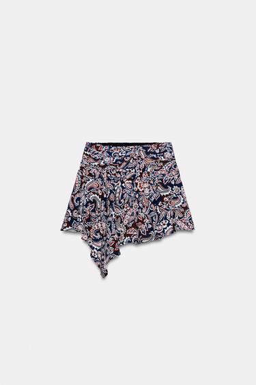 Zara Юбка-шорты асимметричного кроя с принтом