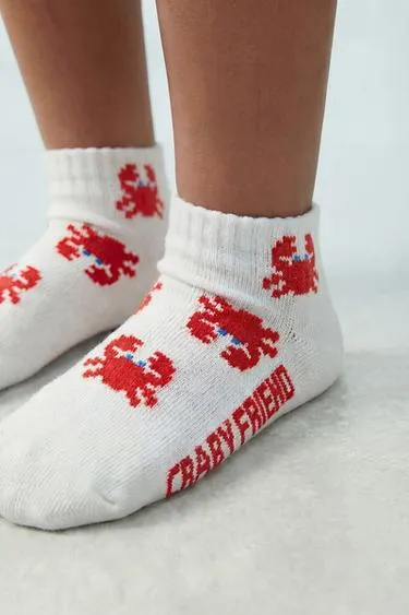 Набор из трех пар коротких носков с морским принтом