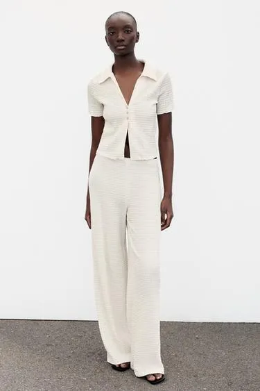 Брюки прямого кроя фактурные- Заказать в России