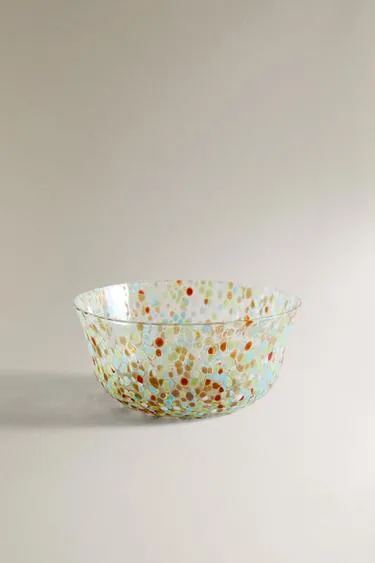 Стеклянная чаша с разноцветными вкраплениями- Заказать в России