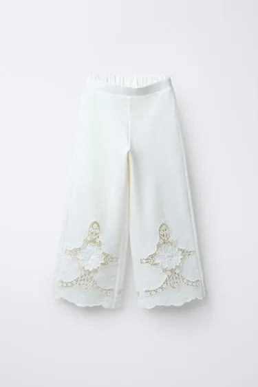 Брюки Wide Leg с вышивкой