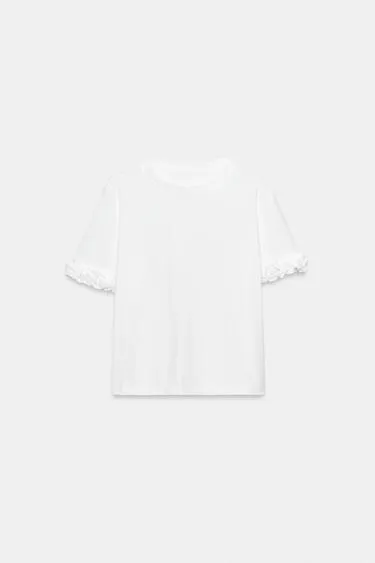 Футболка с воланами на рукавах- Заказать в России