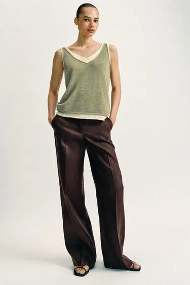 Комбинированный трикотажный топ