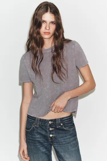 Футболка в стиле рустик с короткими рукавами