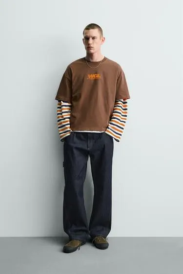 Футболка с контрастным принтом