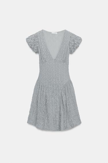 Zara Объемное кружевное платье