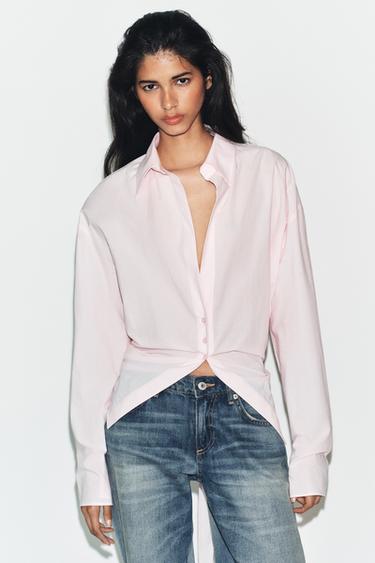 Zara Рубашка оверсайз на завязках