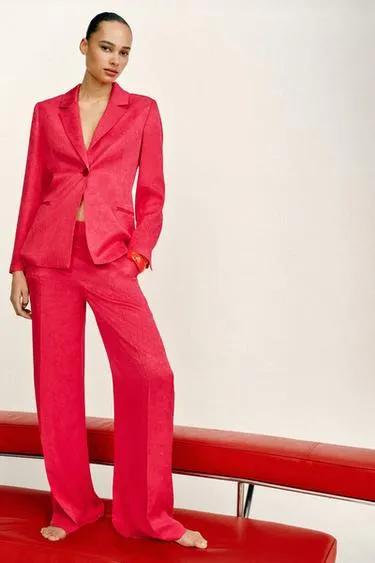 Брюки прямого кроя жаккард- Заказать в России