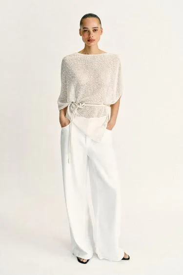 Накидка асимметричного кроя с блестящей нитью