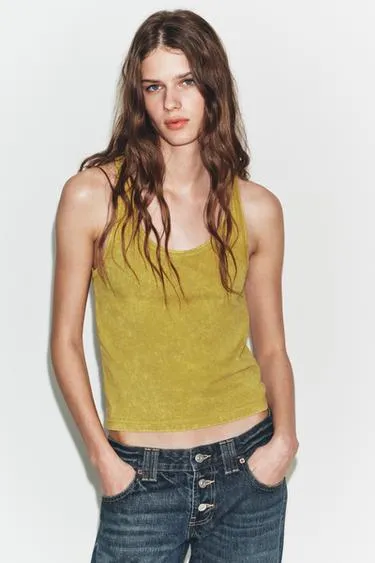 Футболка в стиле рустик на бретелях